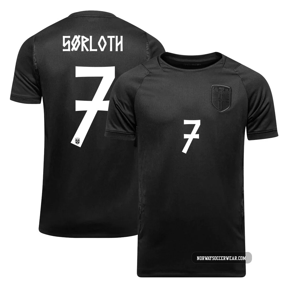 Alexander Sørloth ＃7 Norway National Team Replica Away World Cup 2026 Soccer Jersey - Youth Black